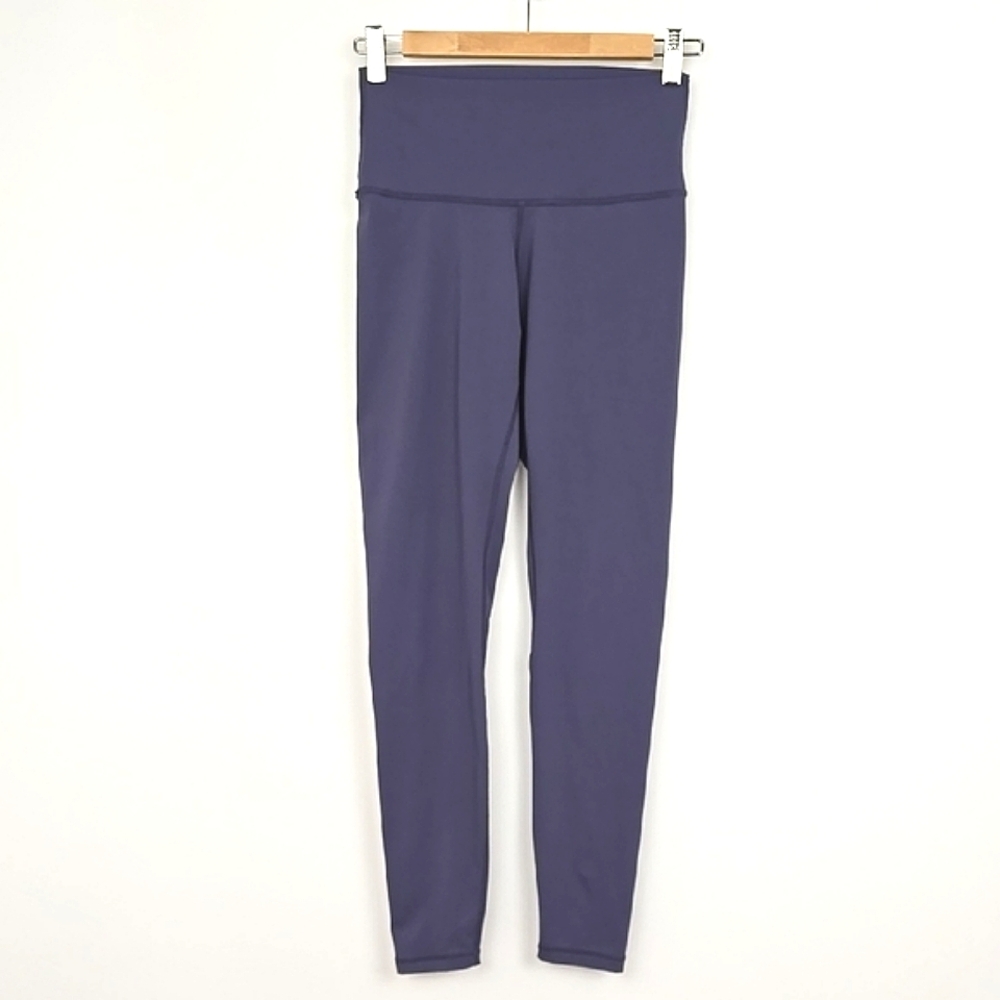 Colorfulkoala Women's Blue High Waist Leggings Wide Waistband Stretch Size M